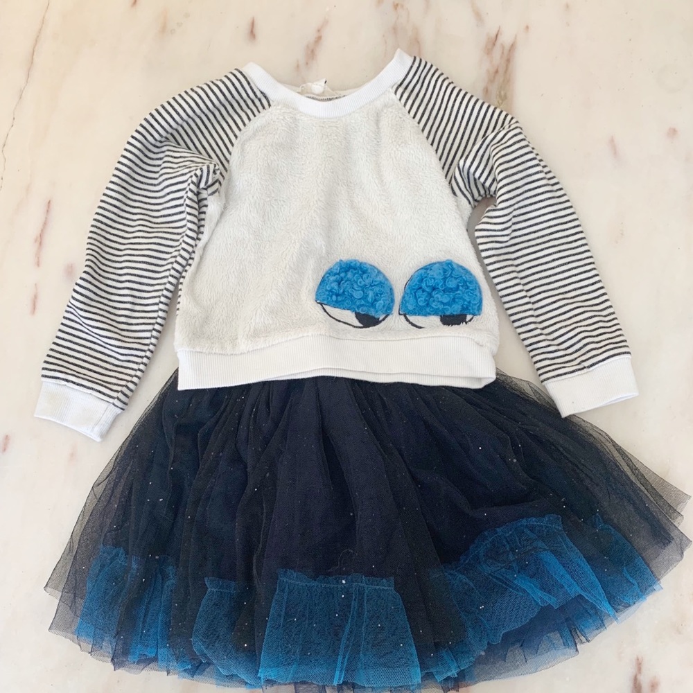 Dress with removable matching sweatshirt top